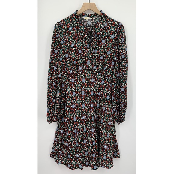 Boden Dresses & Skirts - Boden Dress Womens 12 Blue Pink Floral Ruffle Preppy Party Office Bow Tie